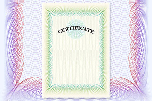 Certificate with green ornament