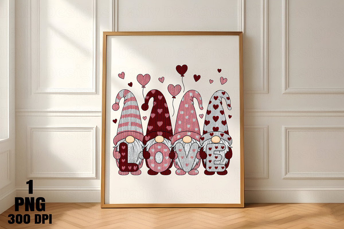 Valentine’s Day Love Gnome PNG, an Illustration by Daily.Designs (Photo 3 of 3)