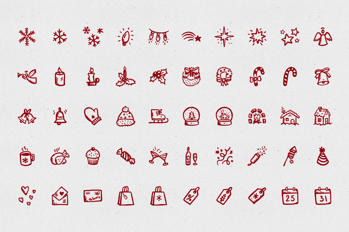 Merry Icons: 100 Christmas icons, an Icon by Hand-Drawn Goods (Photo 3 of 4)