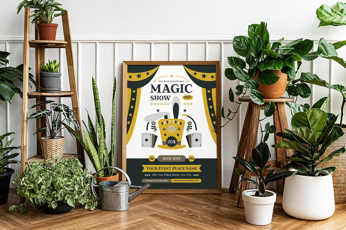 Folk Art Magic Show Flyer Template, a Flyer Template by Hole Hope Design (Photo 2 of 5)