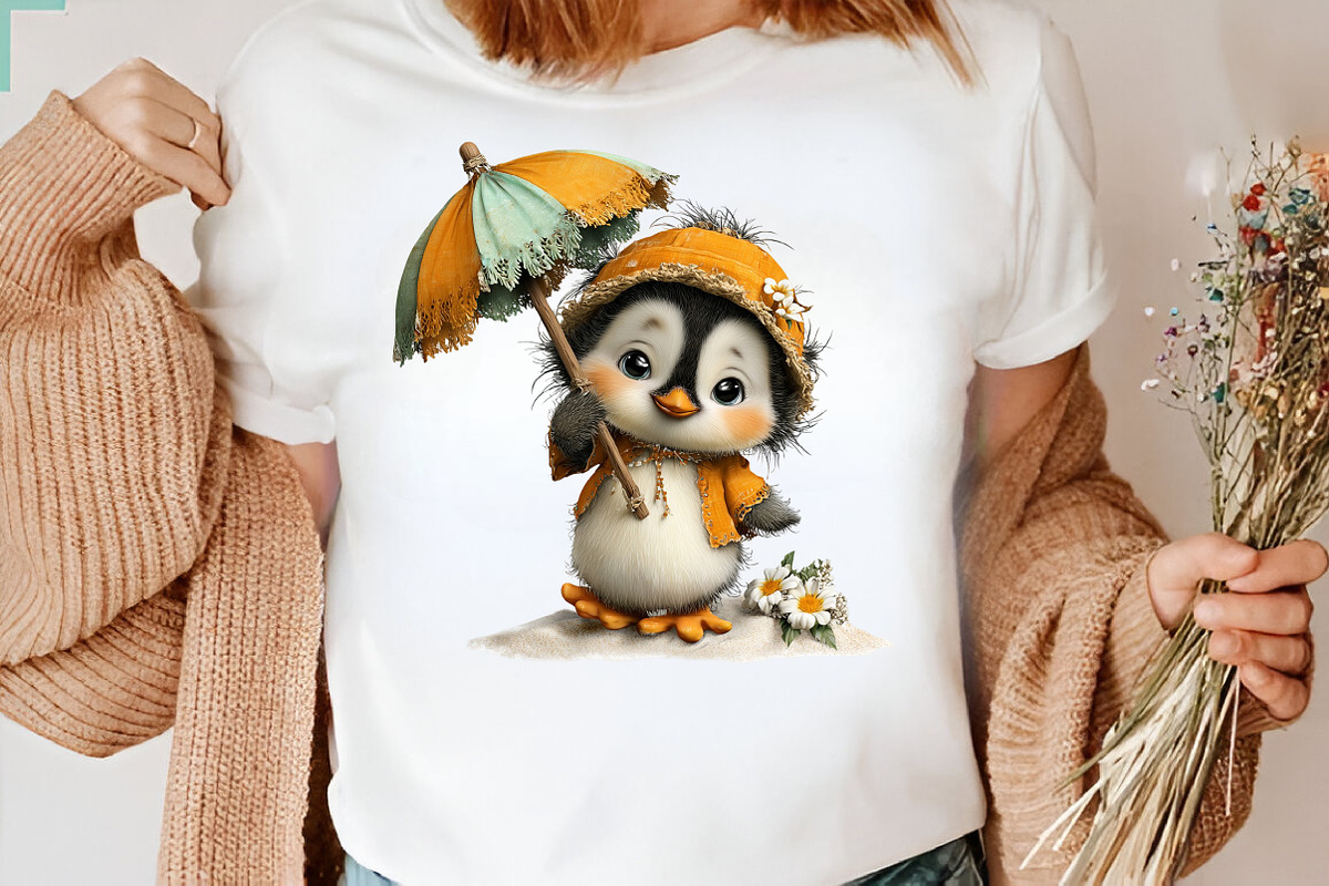 Whimsical Summer Penguin Clipart PNG, an Illustration by CreationArt (Photo 4 of 7)