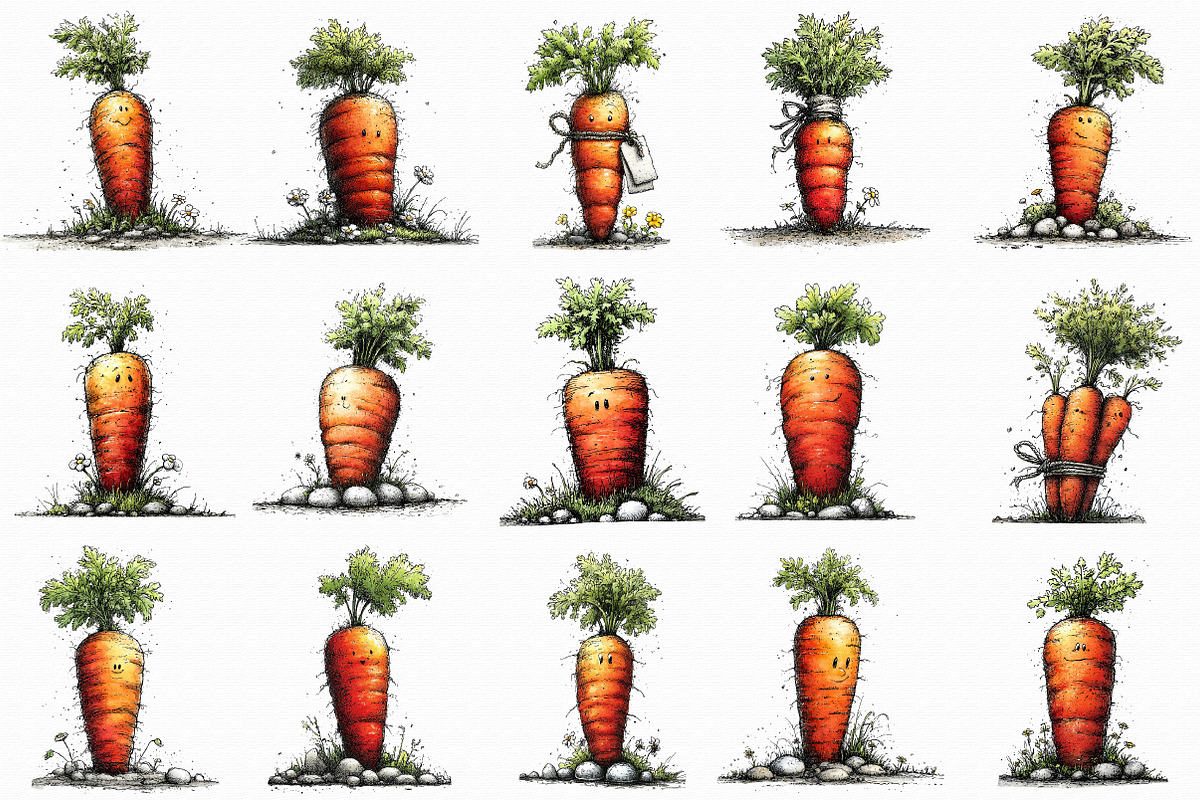 Cute Easter Carrot Clipart Png, an Illustration by Libby Wishes (Photo 2 of 6)