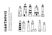 50+ Lighthouse Hand-Drawn Set, an Object Illustration by The Journey Atelier (Thumbnail 2 of 6)