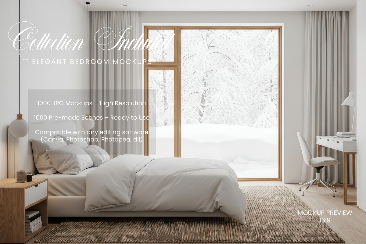 Ultimate Winter Bed Scene 1000 JPG, a Household Mockup by KennedyStudio (Photo 7 of 15)