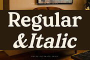 Harbor Nebula Retro Alternate Serif, a Serif Font by Letterena Studios (Thumbnail 6 of 15)