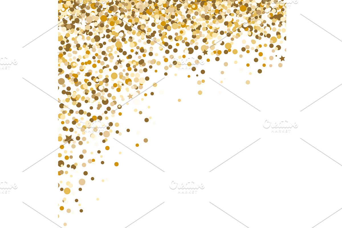 Golden glitter display corner frame, an Object Illustration by Toltemara