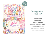 Movie Night Birthday Invitation, an Invitation Template by heynomi (Thumbnail 8 of 19)