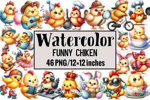 Funny Chiken, an Illustration by Design Market