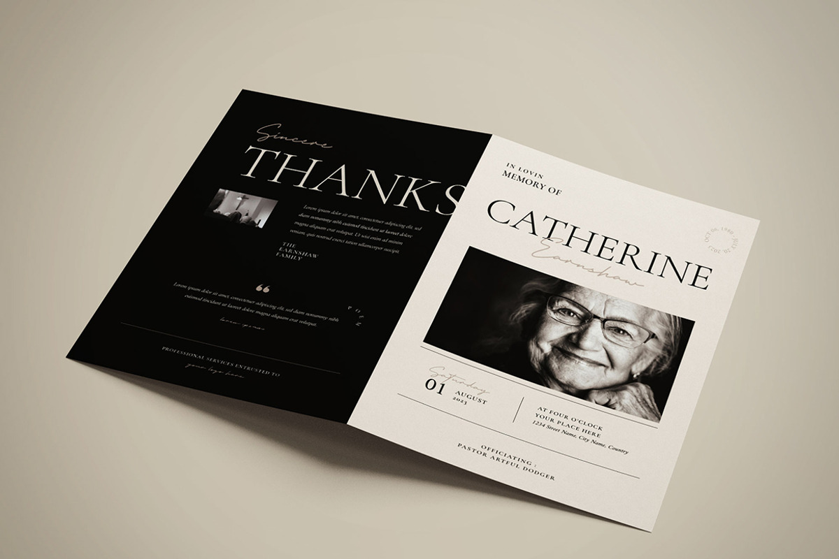 Minimalist Funeral Program Template, an Invitation Template by Vynetta (Photo 5 of 7)