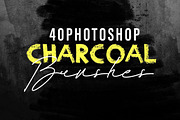40 Charcoal Photoshop Brushes, a Brush Add-On by DuoFankaar (Thumbnail 1 of 14)