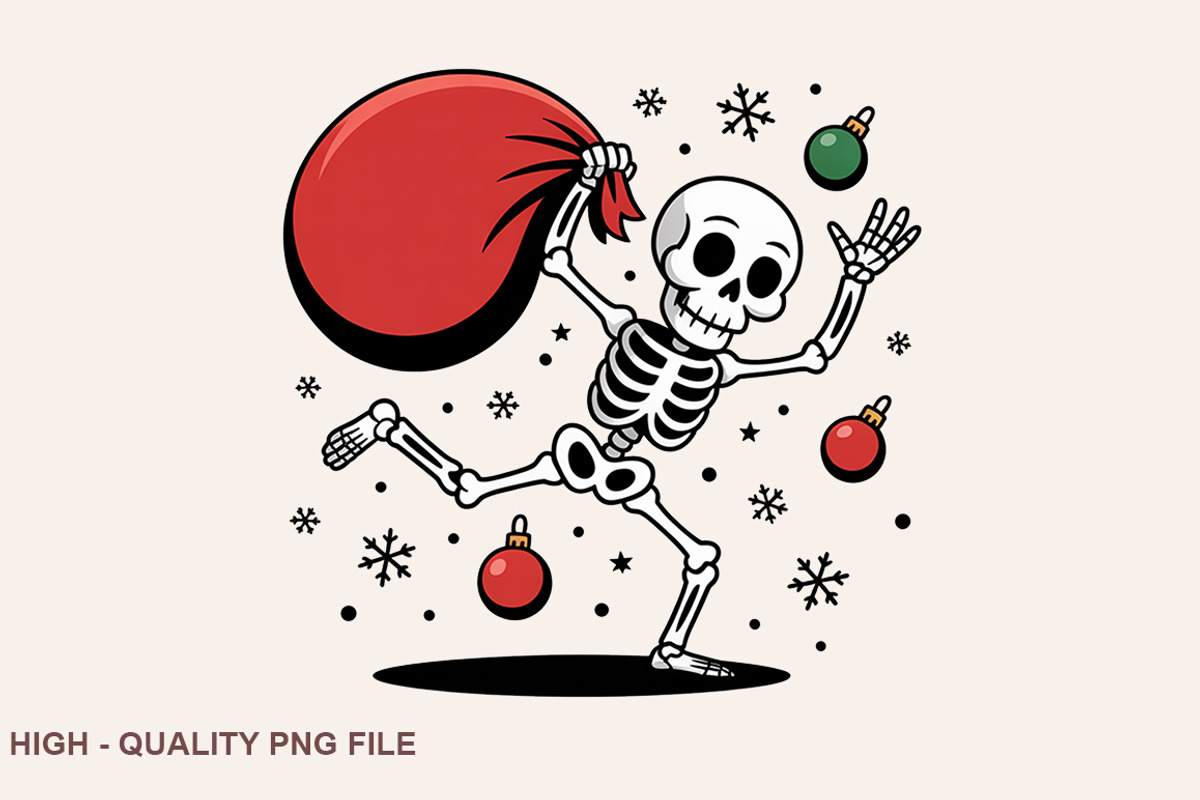 Christmas Skeleton Sublimation PNG, a Graphic by crative8112 (Photo 9 of 10)