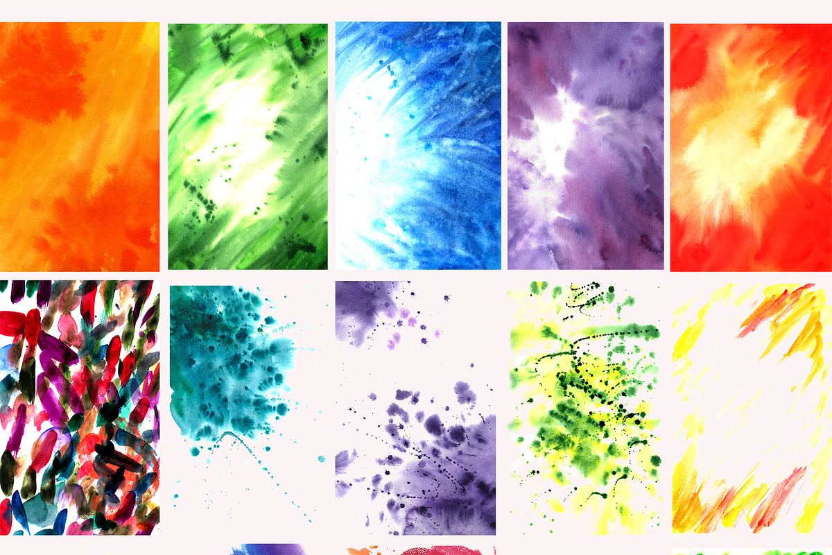40 Hand-Painted Watercolor Abstract, a Texture Graphic by Irina (Photo 3 of 6)