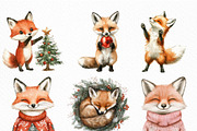 Christmas Fox Clipart Set, an Illustration by Craft Nest (Thumbnail 2 of 6)