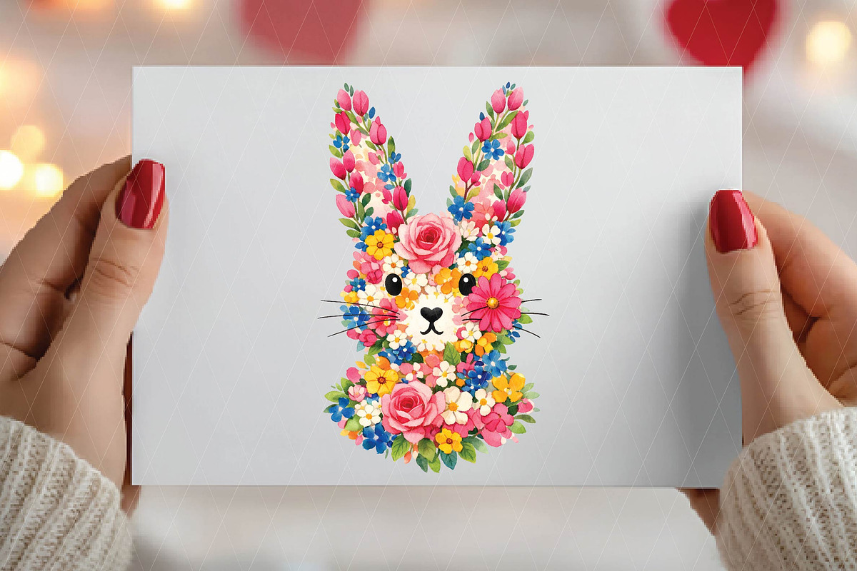 Easter Floral Bunny Png, Easter Png, an Illustration by DreamPrint404 (Photo 3 of 6)