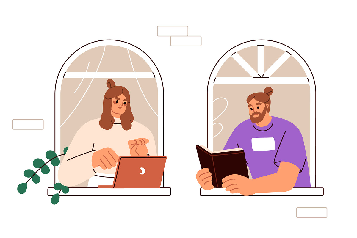 Neighbors and neighborhood concept, a Person Illustration by Good Studio