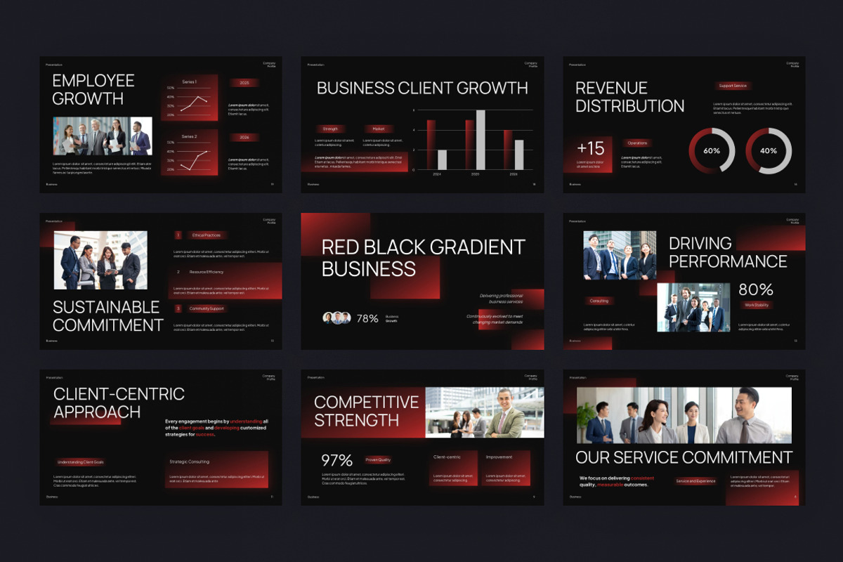 Red Black Gradient Business, a Presentation Template by Loin Studio (Photo 2 of 4)