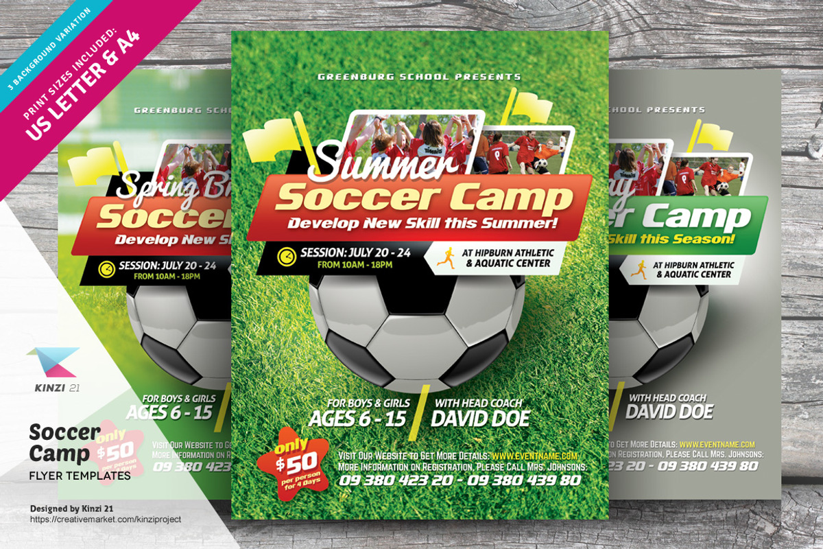 Soccer Camp Flyer Templates, a Flyer Template by kinzi21 (Photo 1 of 4)
