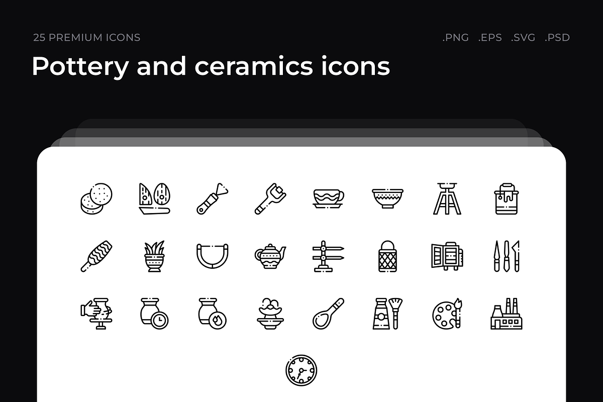 Pottery and ceramics icons, an Outline Icon by Wencory (Photo 1 of 2)