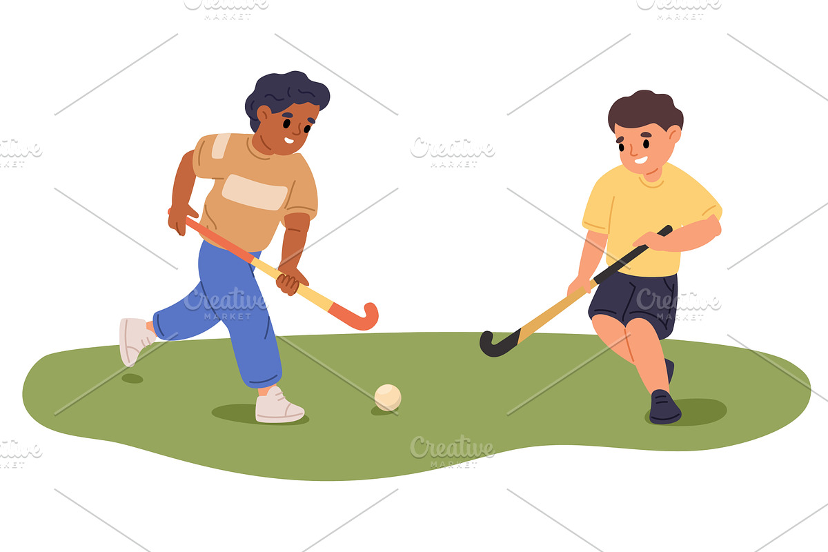 Little boys in sportswear play field, a Sport Illustration by Vectorbuum