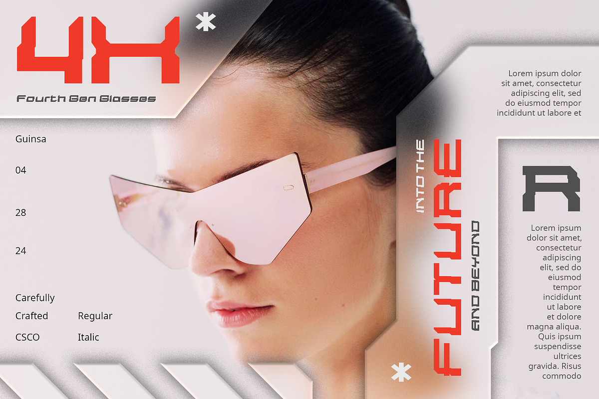 Guinsa – Futuristic Font, a Sans Serif Font by Craft Supply Co. (Photo 2 of 8)