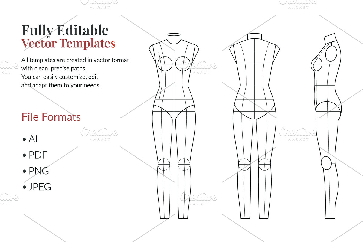 Female Fashion Flats Templates, a Person Illustration by Shorena Fashion Draws (Photo 5 of 8)
