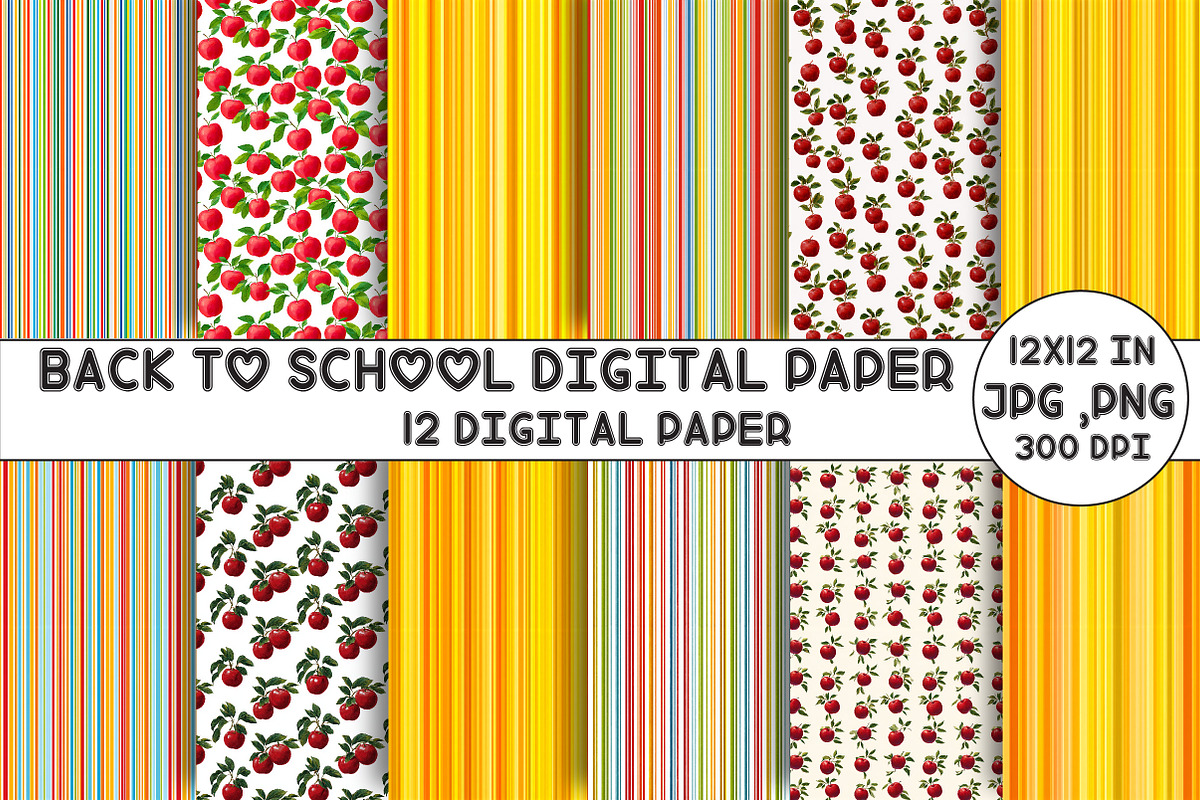 Back to School Digital Paper, a Pattern Graphic by Designking (Photo 1 of 4)