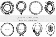 Badges and Rosettes Rustic Clipart, a Decorative Illustration by Century Library (Thumbnail 9 of 9)