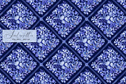 Blue Floral Portugal Mosaic Pattern, a Pattern Graphic by SirenaArt (Thumbnail 7 of 14)