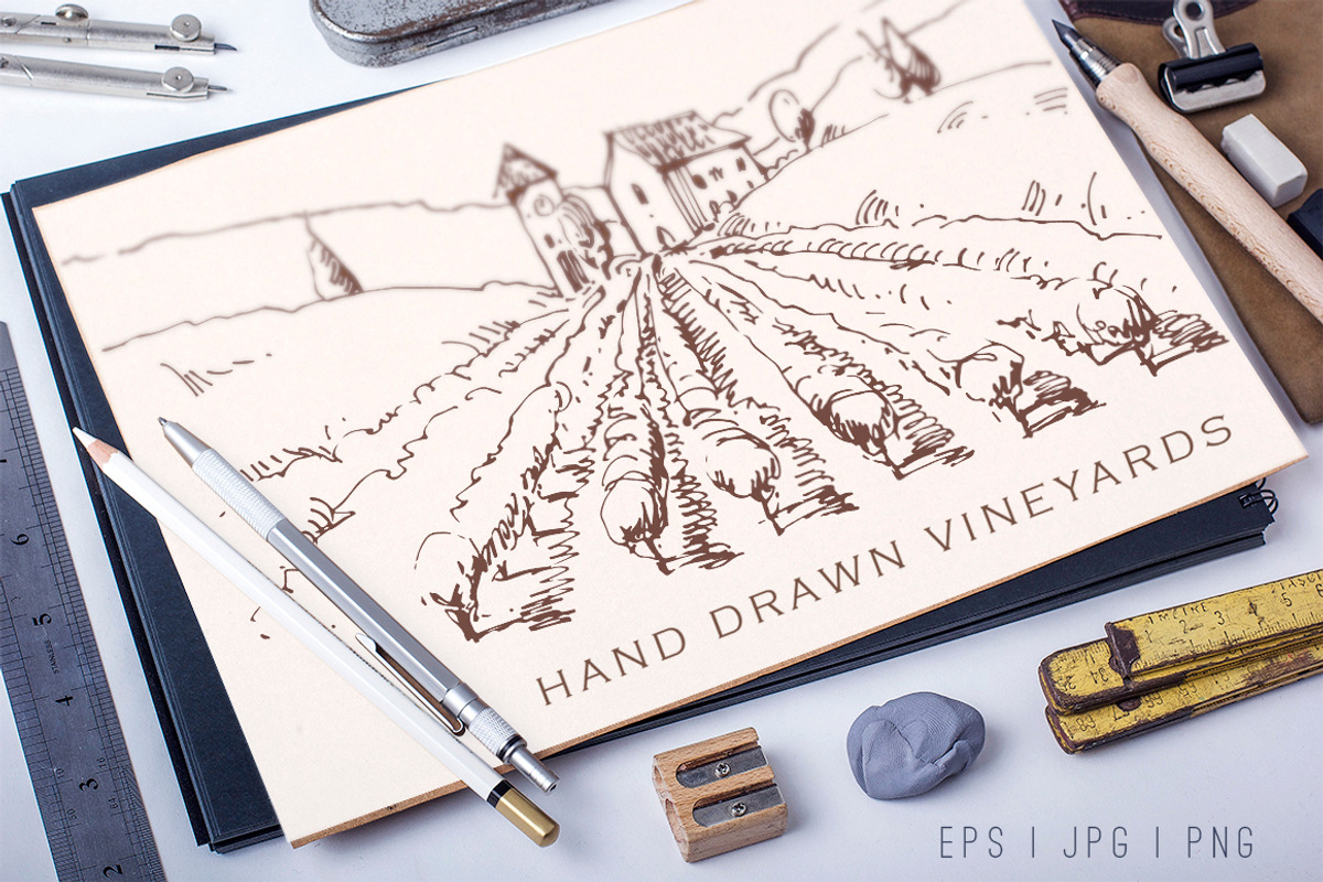 Hand drawn vineyards illustrations, an Illustration by Blue Ink Studio (Photo 1 of 5)