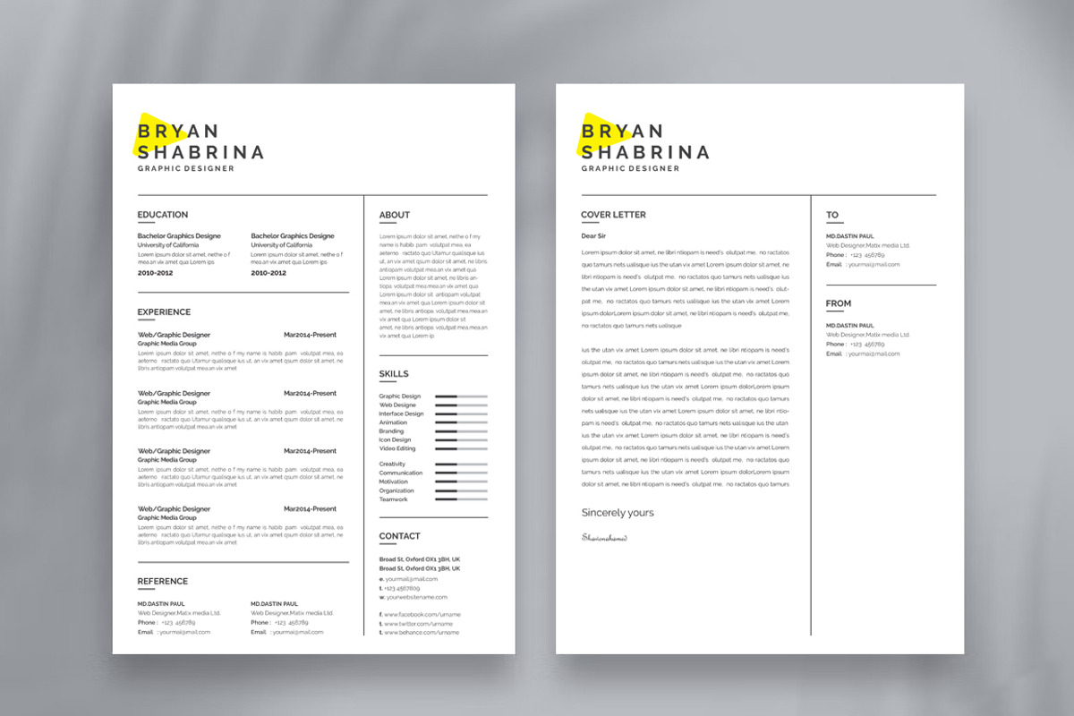 Modern ATS resume template, a Resume Template by Blackcloud_Creations (Photo 7 of 7)