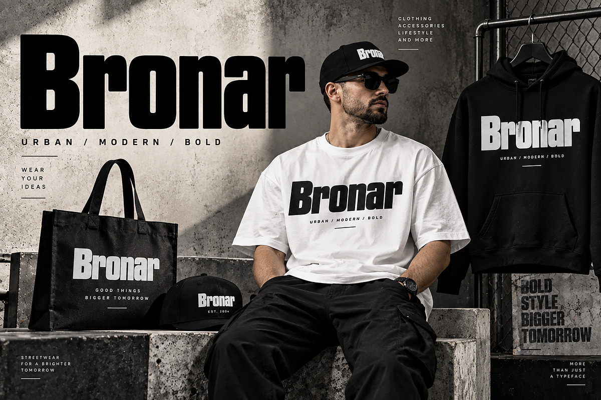 Bronar — Bold Condensed Display Font, a Script Font by Wow Magic (Photo 5 of 5)