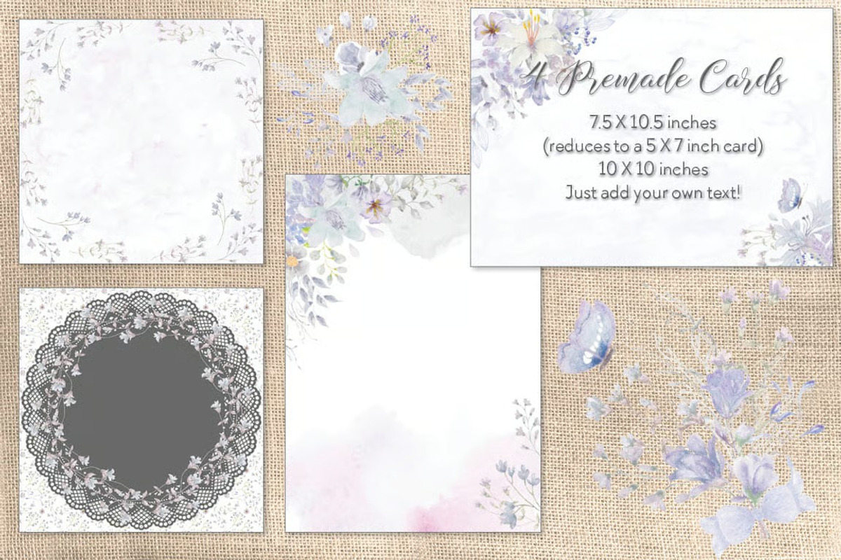 Smoky Grey Florals Watercolor Design, a Work Illustration by fashionaddict (Photo 3 of 10)