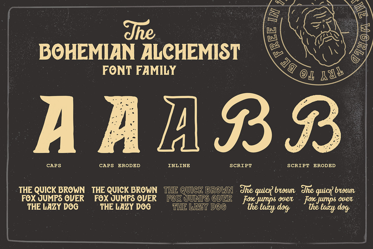 Bohemian Alchemist 5 Font + 15 Badge, a Script Font by Opus Nigrum (Photo 11 of 17)