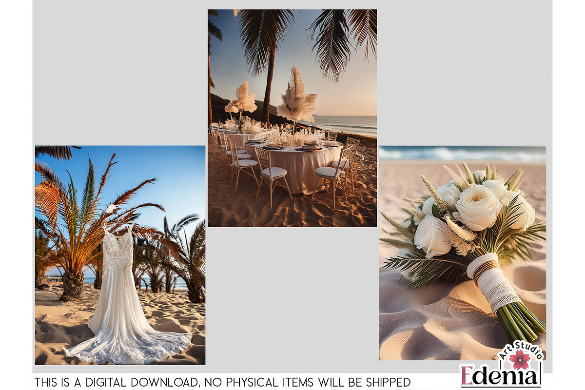 Beach Wedding Papers Sublimation, a Wallpaper Graphic by EdeniaArtStudio (Photo 8 of 15)