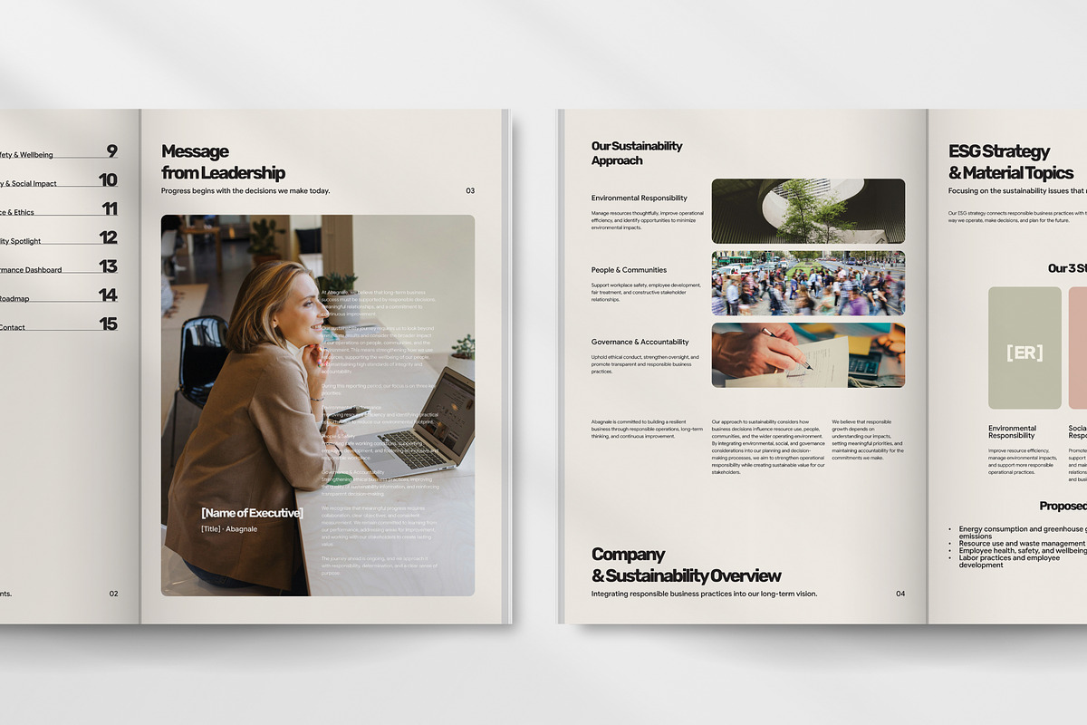 ESG Corporate Annual Report, a Brochure Template by trabaskriya (Photo 4 of 6)