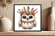 Watercolor Owl Boho Clipart, an Illustration by DreamCafeArt (Thumbnail 6 of 6)