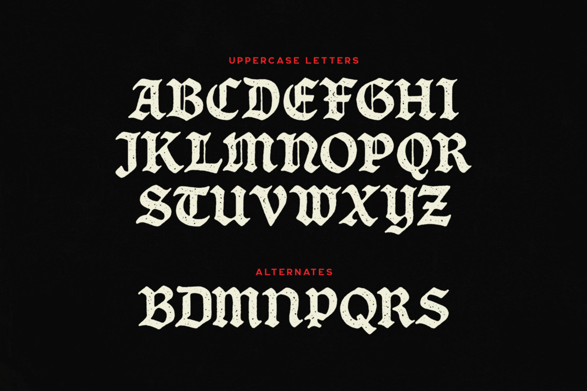 Vagabond Typeface, a Blackletter Font by Tugcu Design Co. (Photo 2 of 4)