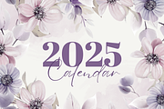 Purple Flora Wall Calendar For Print, a Stationery Template by DesignMarket (Thumbnail 2 of 5)