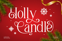 Holly Candle Christmas Font