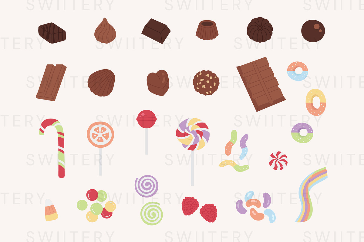 Chocolate & Candy Clipart - Swiitery, a Food Illustration by Iconixar & Friends (Photo 2 of 2)