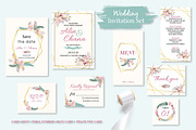 Cute boho wedding invitation set1#, an Invitation Template by Piixypeach (Thumbnail 1 of 7)