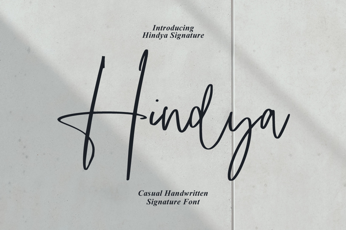 Hindya - Handwritten Signature, a Handwritten Font by tebaltipislab (Photo 1 of 9)