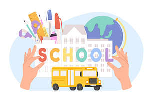 Educational concept with school, an Education Illustration by Valerie Bodnar