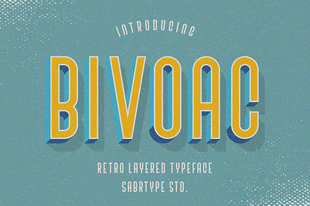 SALE! Bivoac Layered Font, a Sans Serif Font by sabrcreative