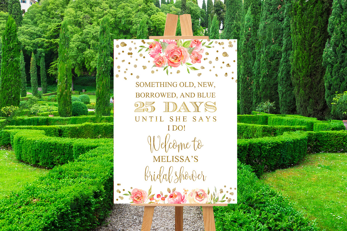 Bridal Shower Wedding Welcme Sign, a Stationery Template by DreamsClipArt (Photo 2 of 2)