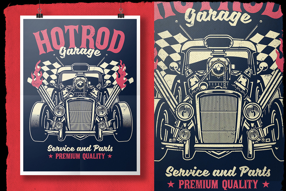 Vintage Car Shirt Design Collection, a Sport Illustration by bazzier_graphik (Photo 3 of 4)