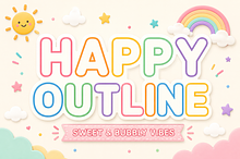 Happy Outline - Bubbly Kids Font