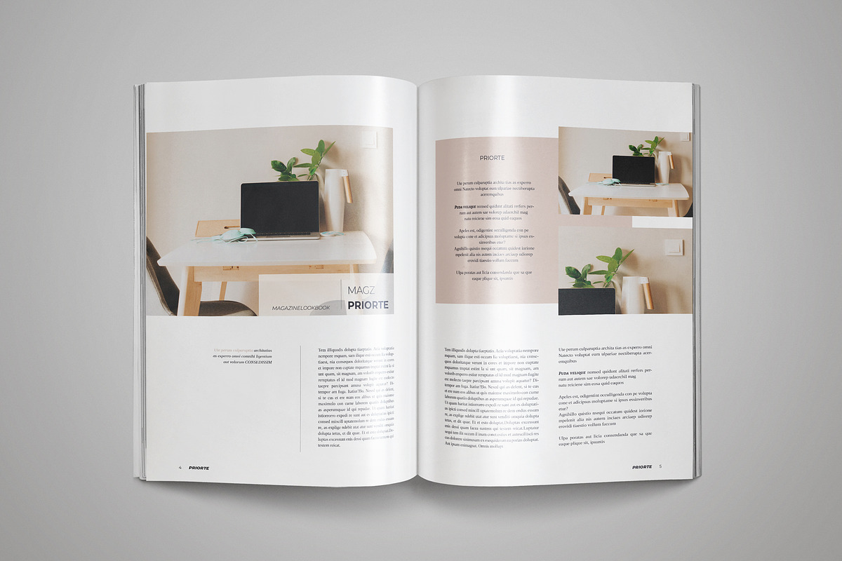 PRIORTE Magazine Lookbook Template, a Magazine Template by Indotitas (Photo 4 of 11)
