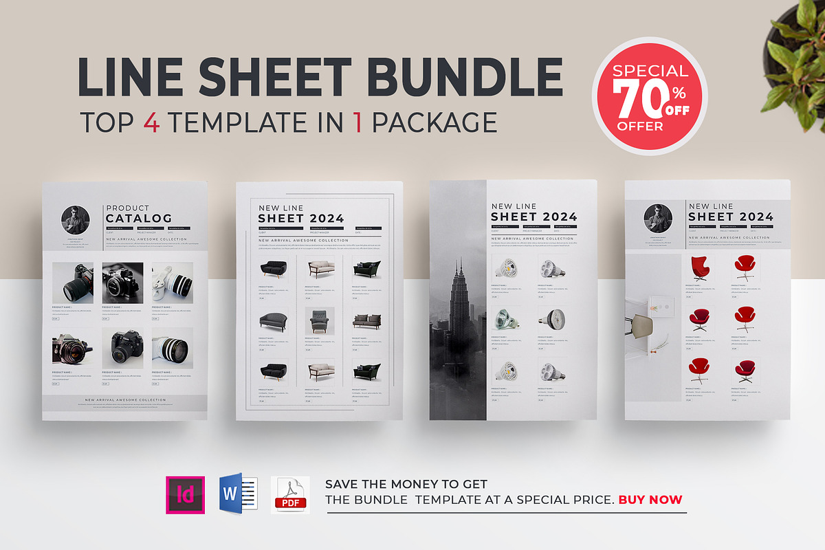 Line Sheet Bundle | Word & Indesign, a Stationery Template by obayes (Photo 1 of 17)