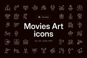 Animated Movie Icon Art Set, an Outline Icon by Prosymbols (Thumbnail 1 of 3)